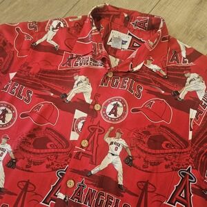 Reyn Spooner Mens MLB Los Angeles Angels Aloha Shirt Large 2002 World Series